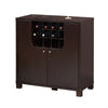 Wine Storage Cabinet 12 Bottle Wine Rack 6 Glass Hangers Cocoa Brown BM334363