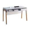 Writing Desk | 1 Drawer and Open Shelf | 47" | Modern White and Brown