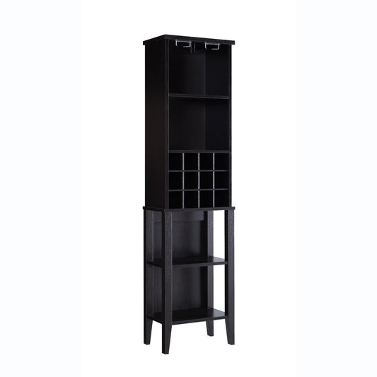 Tall Wine Rack Cabinet Bar for 12 Bottles, 4 Shelf 71 Inch Cocoa Brown