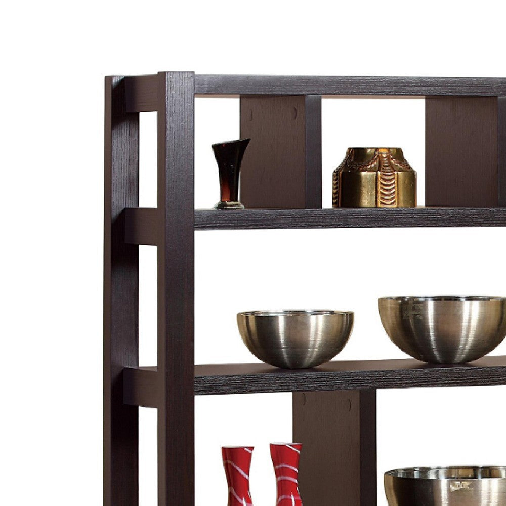 Display Cabinet with 5 Shelves | 2 Drawers | 63’’ | Red Cocoa Brown BM334375