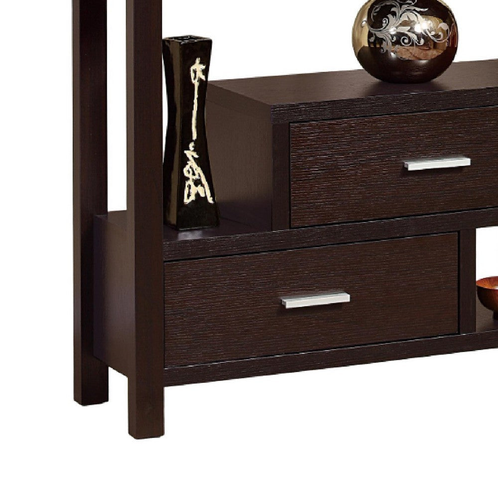 Display Cabinet with 5 Shelves | 2 Drawers | 63’’ | Red Cocoa Brown BM334375