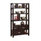 Display Cabinet with 5 Shelves | 2 Drawers | 63" | Red Cocoa Brown