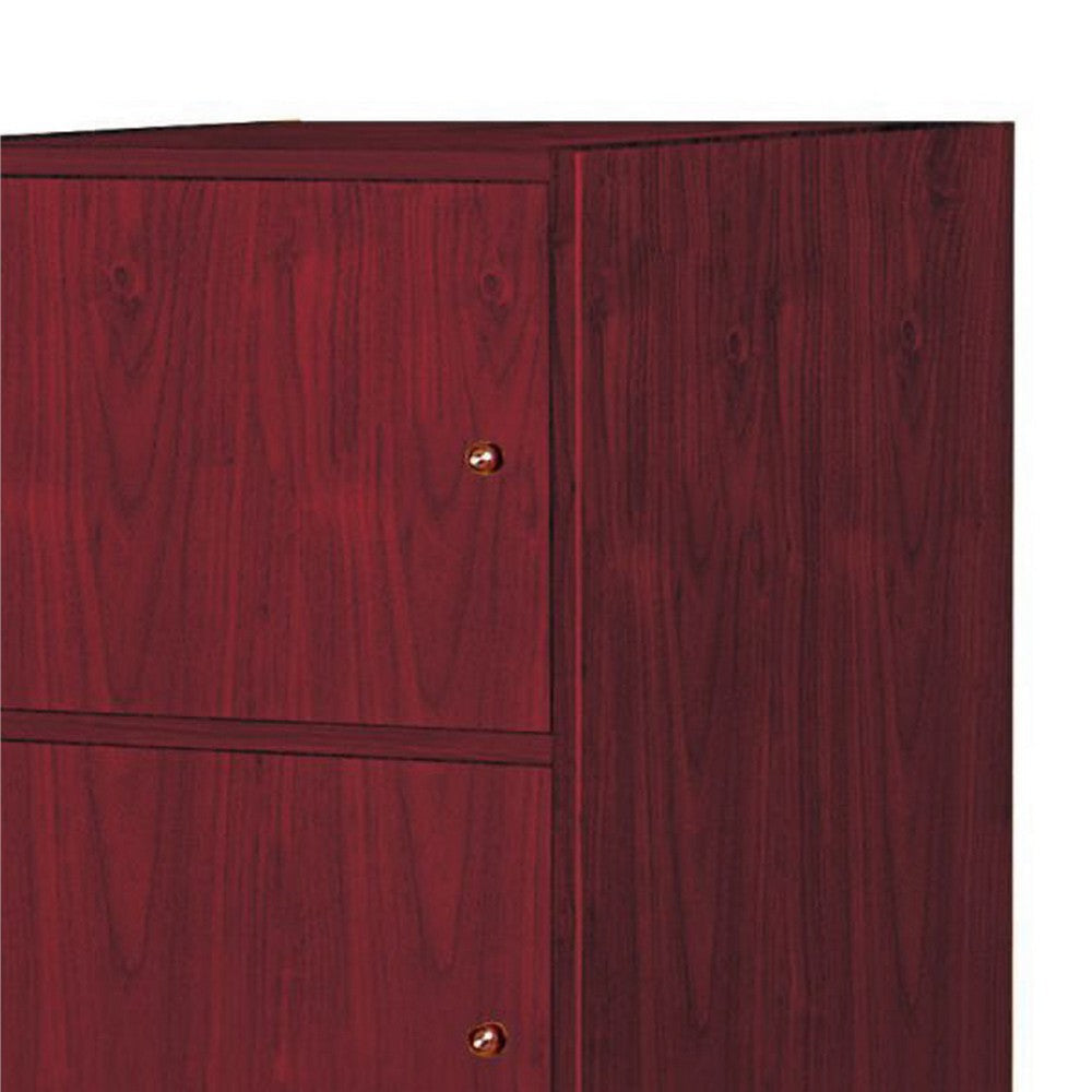 Yuro Utility Cabinet 4 Storage Doors 54 Inch Red Mahogany Brown BM334376