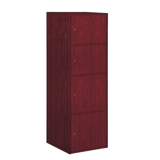 Yuro Utility Cabinet, 4 Storage Doors, 54 Inch Red Mahogany Brown