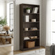 Guvo Bookshelf | 5 Shelves | Raised Platform | 71" | Gray Wood