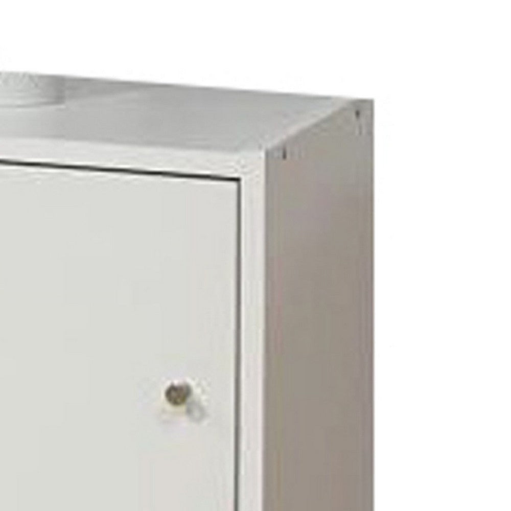 Storage Cabinet 2 Doors and 2 Shelves 23 Inch Minimalist White BM334381