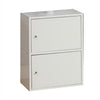 Storage Cabinet, 2 Doors and 2 Shelves, 23 Inch, Minimalist White