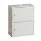 Storage Cabinet, 2 Doors and 2 Shelves, 23 Inch, Minimalist White