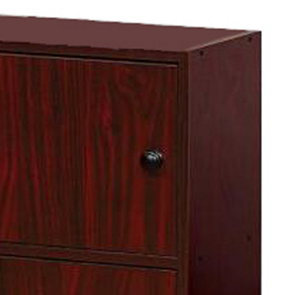 Tora Storage Cabinet 3 Doors and 3 Shelves 34 Inch Mahogany Brown