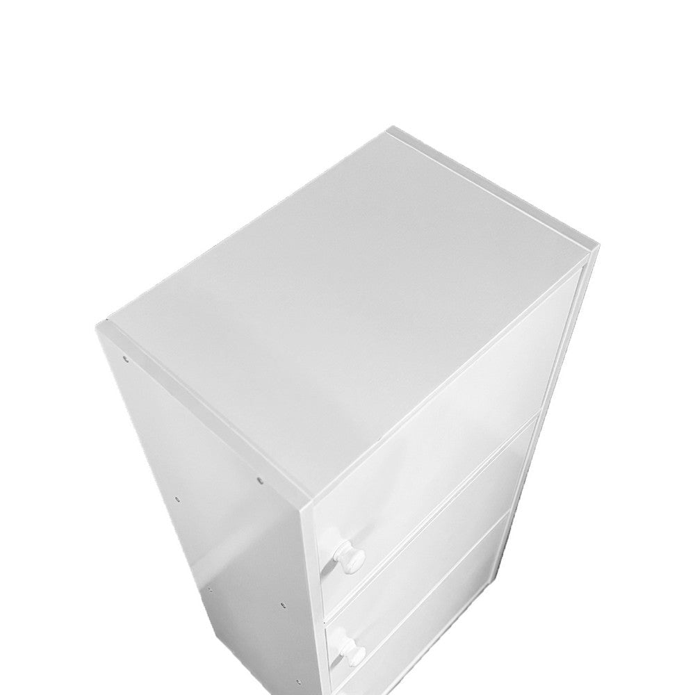 Tora Storage Cabinet 3 Doors and 3 Shelves 34 Inch White Wood