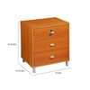 Zyal Nightstand 3 Storage Drawers 21 Inch Light Cherry Brown Wood BM334387