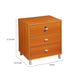 Zyal Nightstand 3 Storage Drawers 21 Inch Light Cherry Brown Wood BM334387