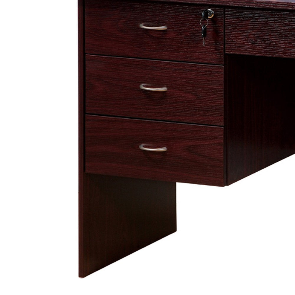 Sial Laptop Desk | 4 Drawers | 40’’ | Mahogany Brown Composite Board