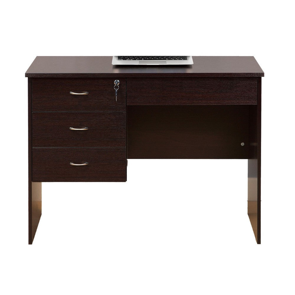 Sial Laptop Desk | 4 Drawers | 40’’ | Red Cocoa Brown Composite Board
