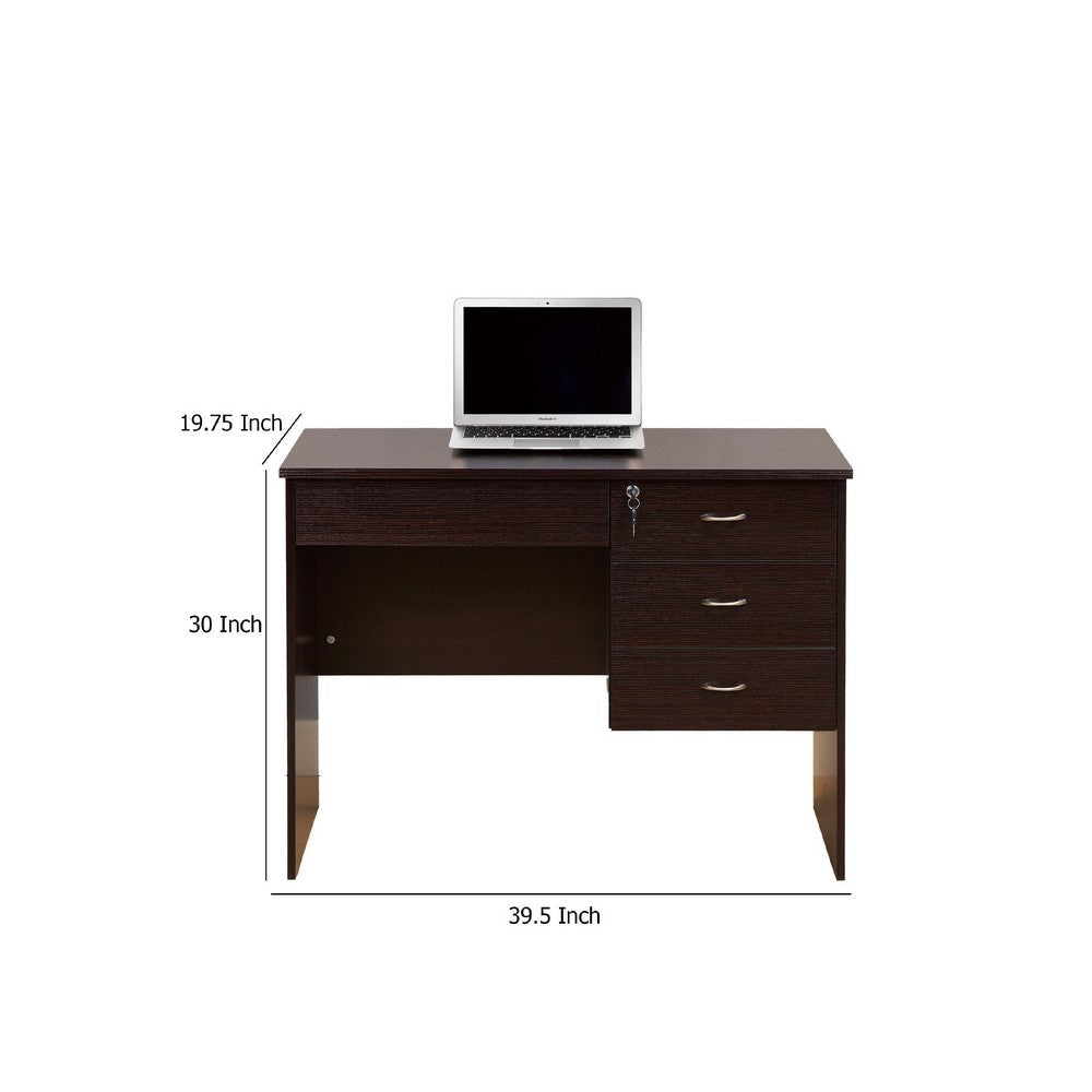 Sial Laptop Desk | 4 Drawers | 40’’ | Red Cocoa Brown Composite Board