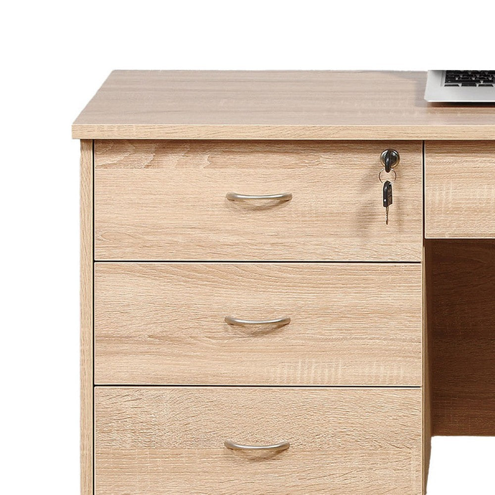 Sial Laptop Desk | 4 Drawers | 40’’ | Weathered White Brown Wood