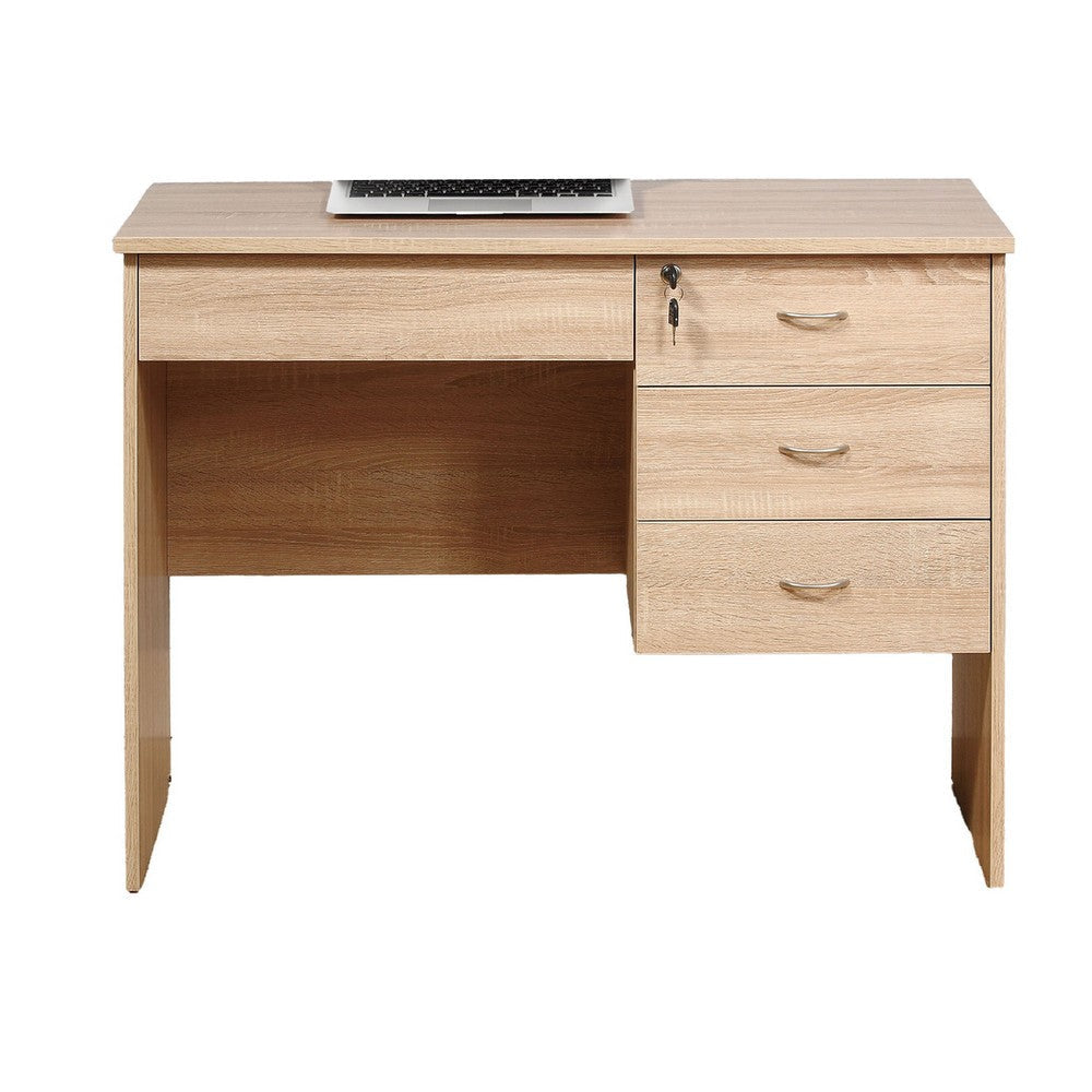Sial Laptop Desk | 4 Drawers | 40" | Weathered White Brown Wood