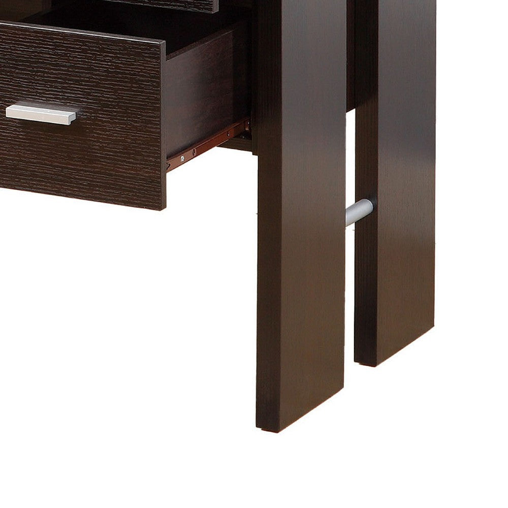 Laptop Desk | 3 Storage Drawers | 39’’ | Red Cocoa Brown Wood BM334393