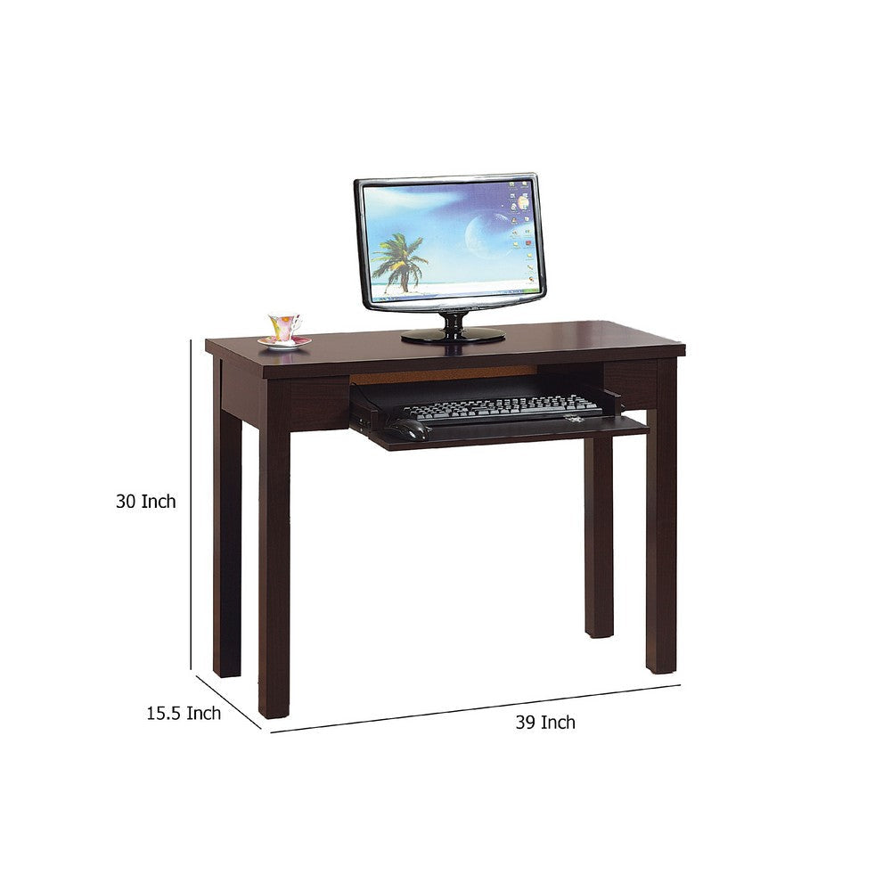 Computer Desk | Flip-Down Keyboard Drawer | 39’’ | Red Cocoa Brown BM334394