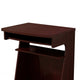 Yabi Utility Cart Pullout Shelf 31 Inch Mahogany Brown Wood
