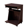 Yabi Utility Cart Pullout Shelf 31 Inch Red Cocoa Brown Wood