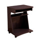 Yabi Utility Cart, Pullout Shelf, 31 Inch, Red Cocoa Brown Wood