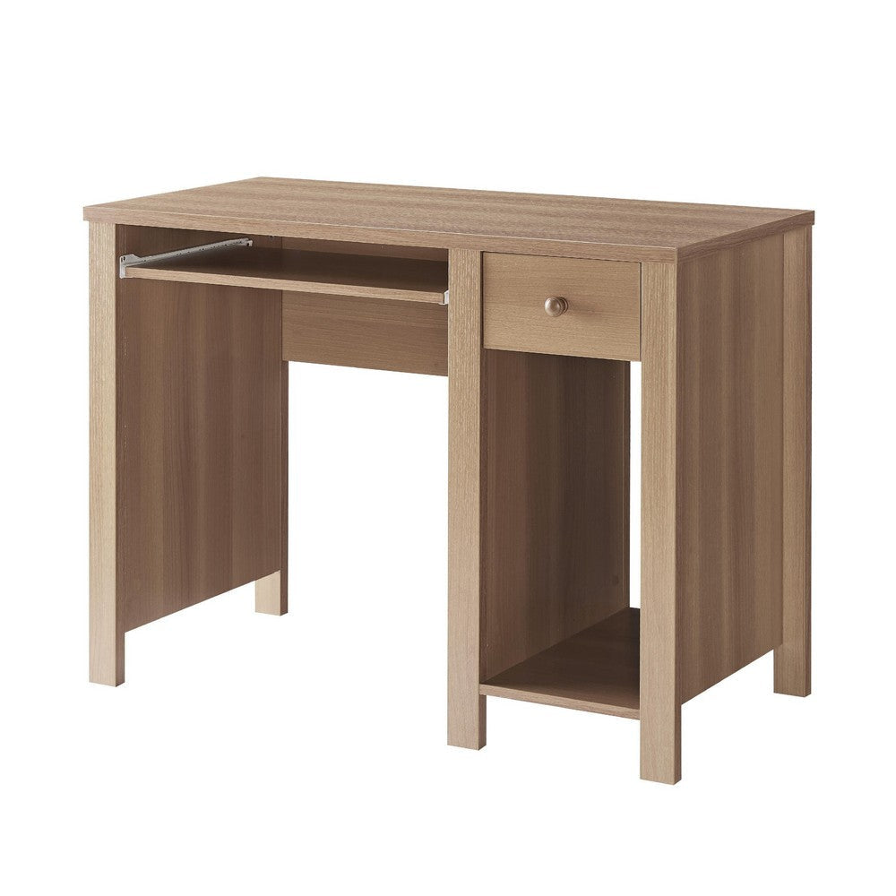 Akol Computer Desk | Keyboard Drawer and Storage | 39’’ | Dark Taupe
