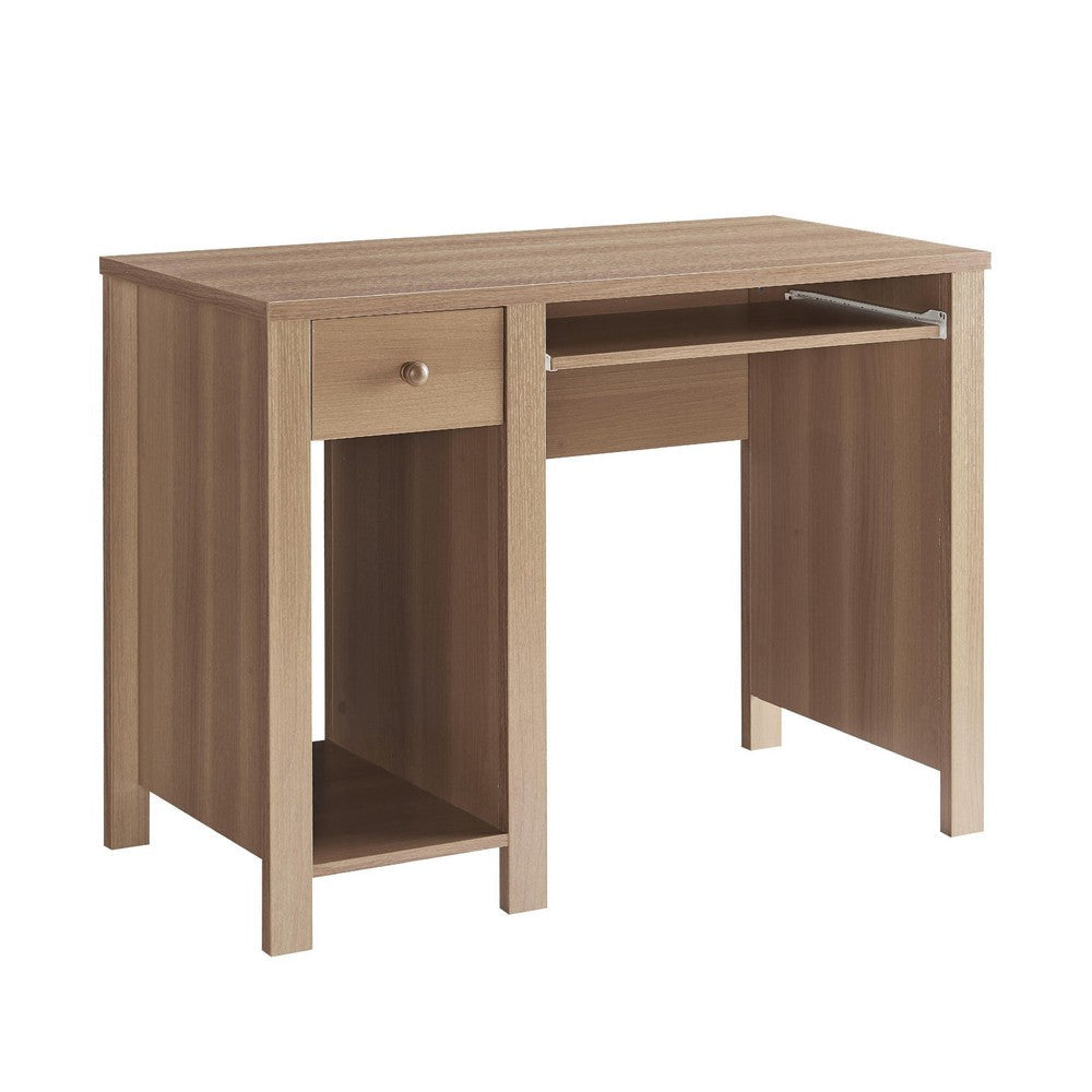 Akol Computer Desk | Keyboard Drawer and Storage | 39" | Dark Taupe
