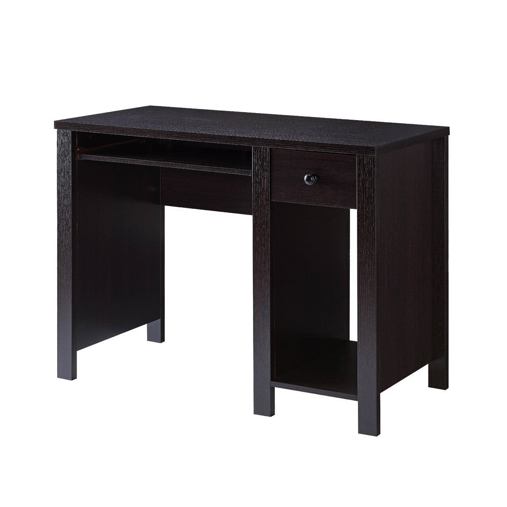 Akol Computer Desk | Keyboard Drawer and Storage | 39’’ | Black