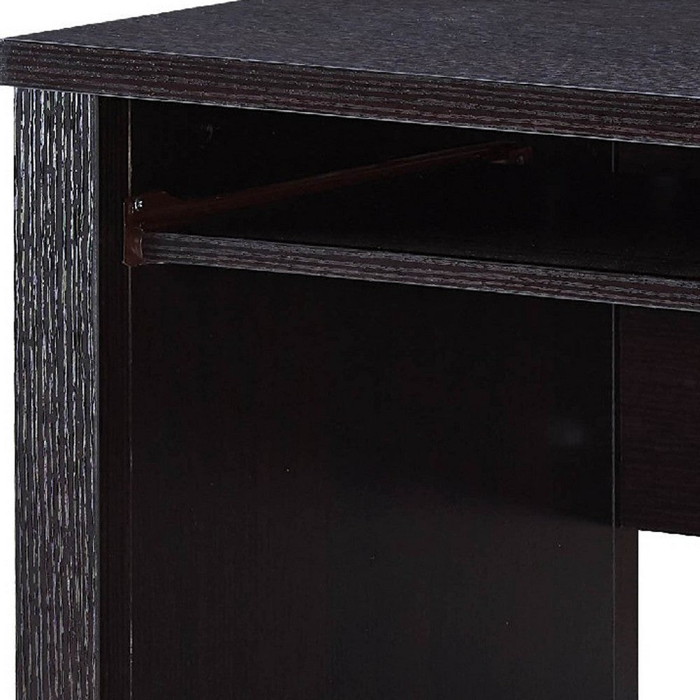 Akol Computer Desk | Keyboard Drawer and Storage | 39" | Black