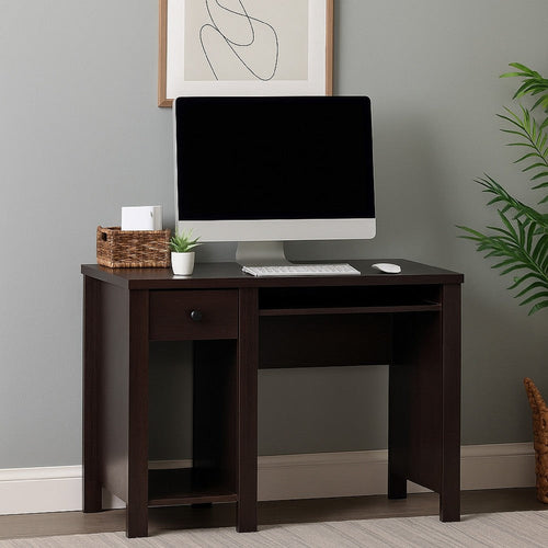 Akol Computer Desk | Keyboard Drawer and Storage | 39" | Black