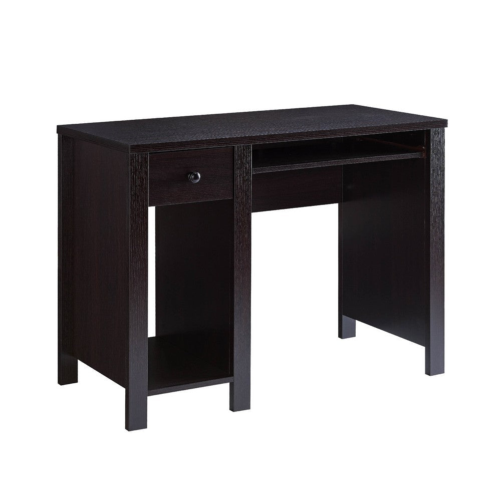 Akol Computer Desk | Keyboard Drawer and Storage | 39" | Black