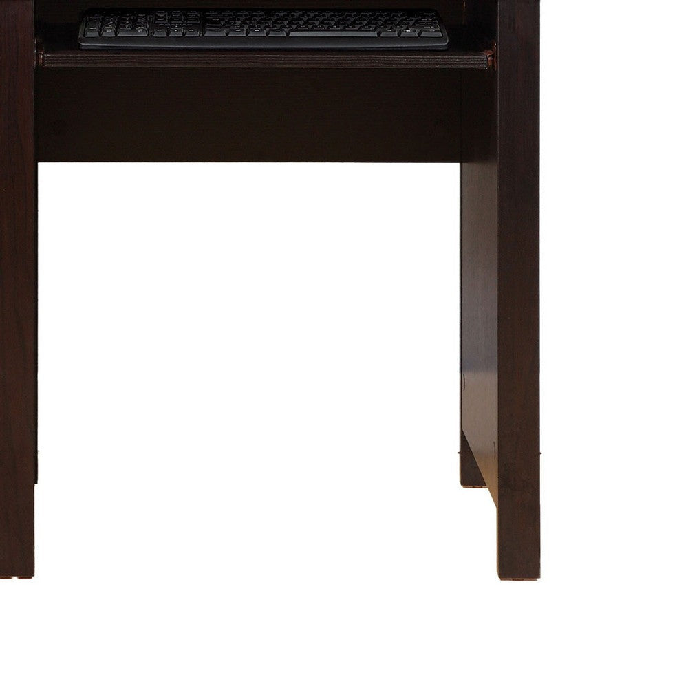 Akol Computer Desk with Hutch | Keyboard Drawer Storage | 63’’ | Black