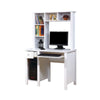 Akol Computer Desk with Hutch | Keyboard Drawer Storage | 63’’ White