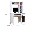 Akol Computer Desk with Hutch | Keyboard Drawer Storage | 63’’ White