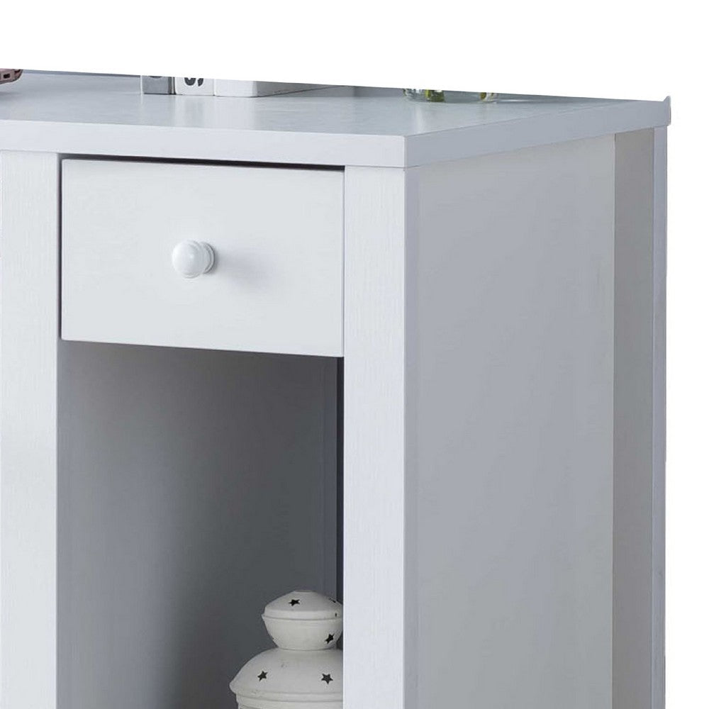 Akol Computer Desk | Keyboard Drawer and Storage | 39’’ | Modern White