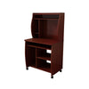 Niro Utility Desk Cart with Hutch | 7 Shelves | 53’’ Mahogany Brown