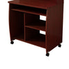 Niro Utility Desk Cart with Hutch | 7 Shelves | 53’’ Mahogany Brown
