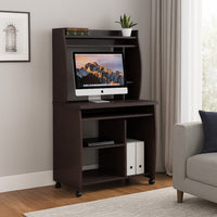 Niro Utility Desk Cart with Hutch | 7 Shelves | 53" Red Cocoa Brown