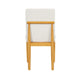 Side Dining Chair Set of 2 | Solid Wood | Cream Textured Woven Fabric BM334409