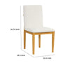 Side Dining Chair Set of 2 | Solid Wood | Cream Textured Woven Fabric BM334409