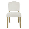 Side Dining Chair | Open Back Solid Wood Frame | Cream Woven Fabric BM334410