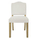 Side Dining Chair | Open Back Solid Wood Frame | Cream Woven Fabric BM334410