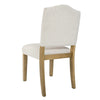 Side Dining Chair | Open Back Solid Wood Frame | Cream Woven Fabric BM334410