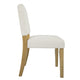 Side Dining Chair | Open Back Solid Wood Frame | Cream Woven Fabric BM334410