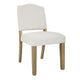 Side Dining Chair | Open Back Solid Wood Frame | Cream Woven Fabric