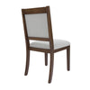 Tom Side Dining Chair Set of 2 | Brown Solid Wood | Gray Woven Fabric BM334412