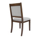 Tom Side Dining Chair Set of 2 | Brown Solid Wood | Gray Woven Fabric BM334412