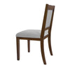 Tom Side Dining Chair Set of 2 | Brown Solid Wood | Gray Woven Fabric BM334412