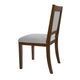Tom Side Dining Chair Set of 2 | Brown Solid Wood | Gray Woven Fabric BM334412